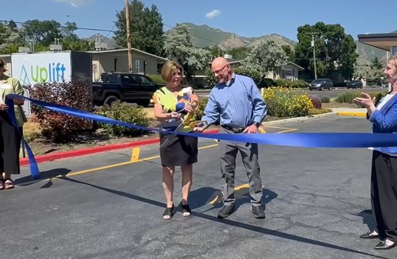 cutting the ribbon
