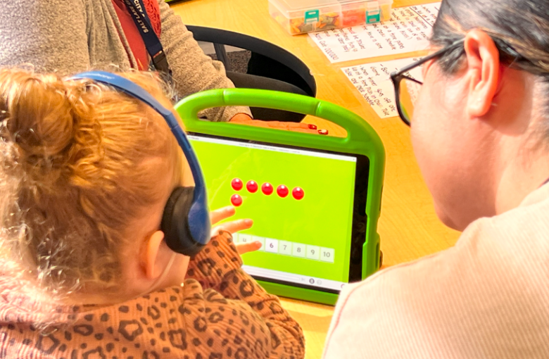 child with iPad